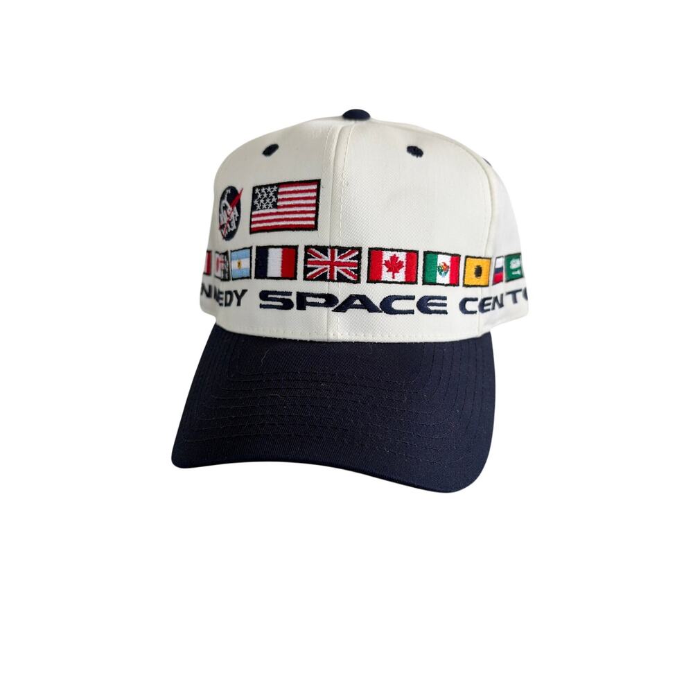 NASA Kennedy Space Center Embroidered Patch American & International Flags Cap